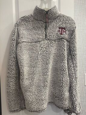 Grey Sherpa Quarter-Zip Pullover